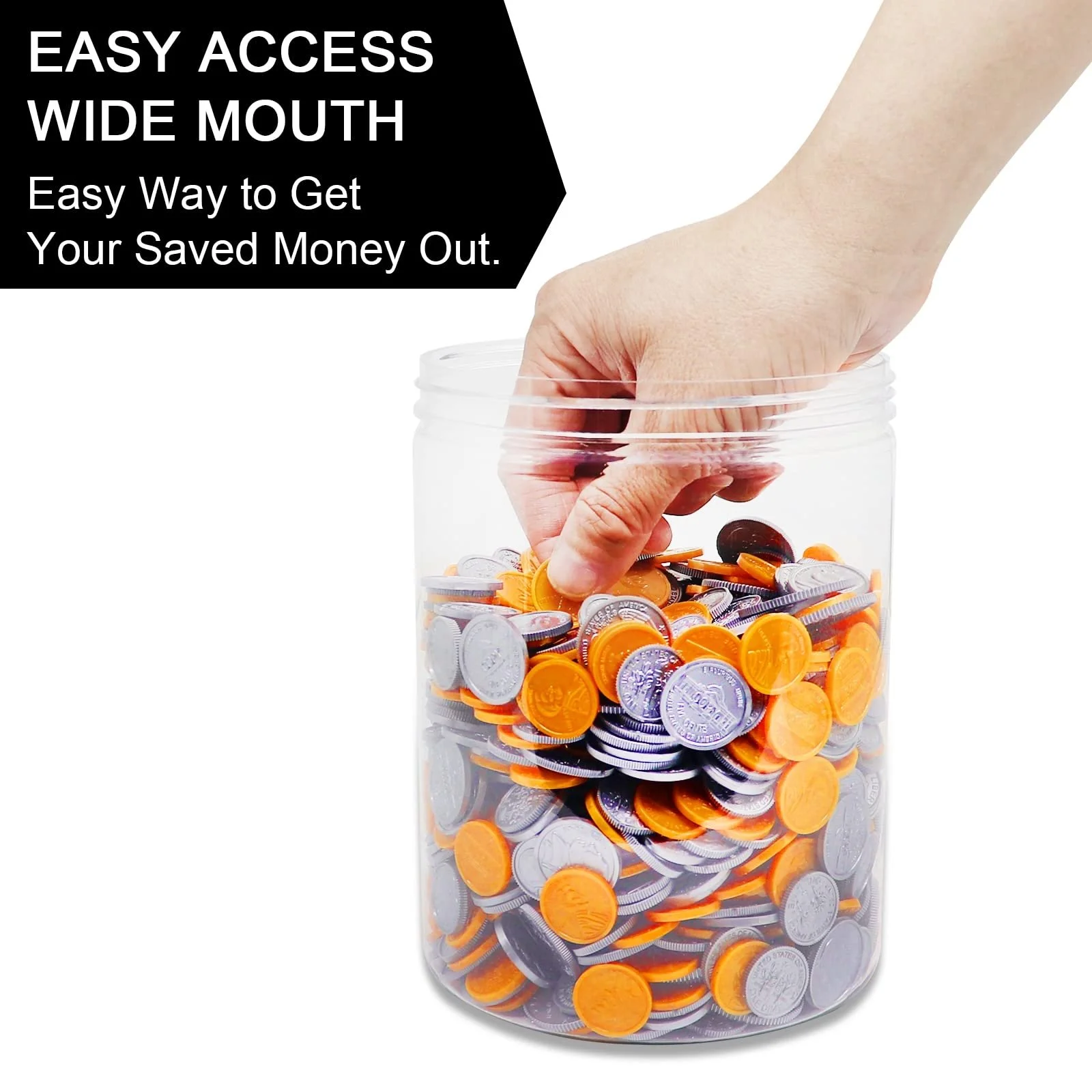 Скарбничка велика прозора пластикова 1.8 л Прозорий, фото №6