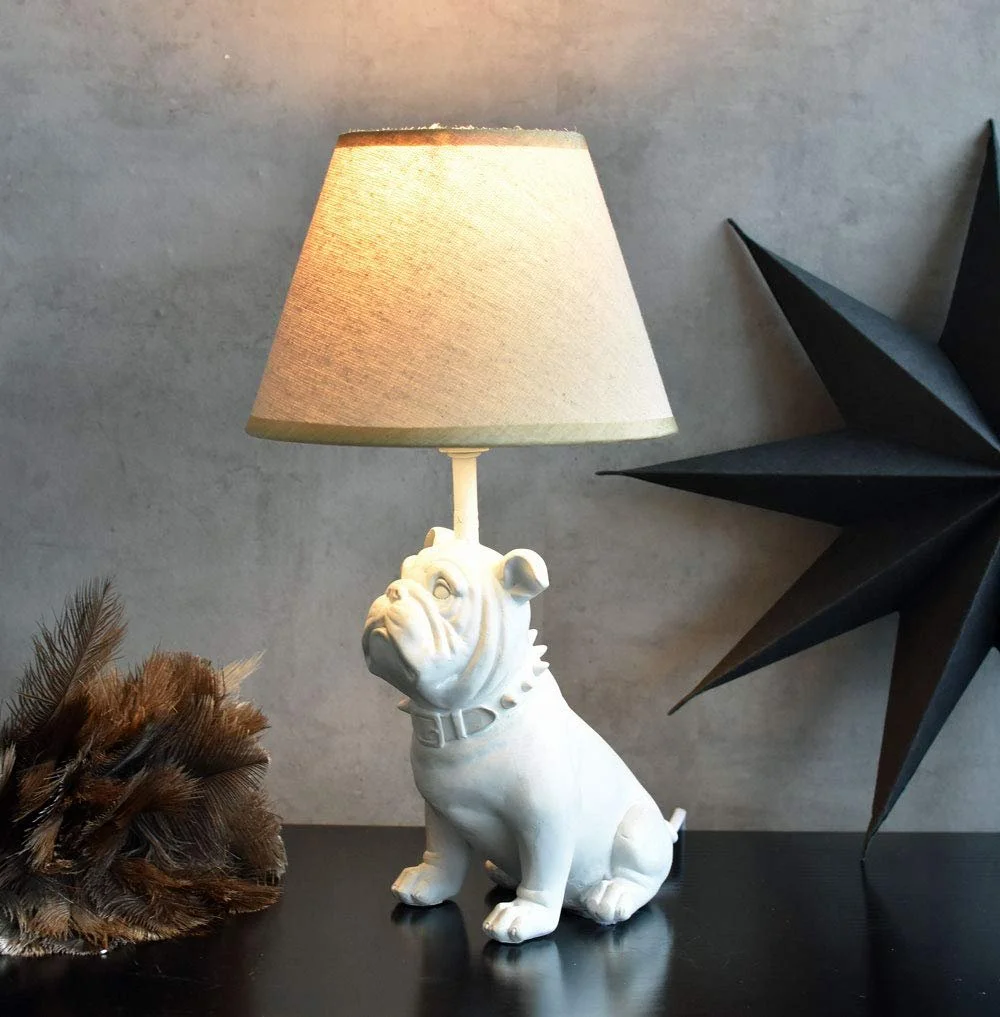 Настольная лампа Palazzo Exclusive CW073 Мопс Бульдог Кантри Белая, фото №7