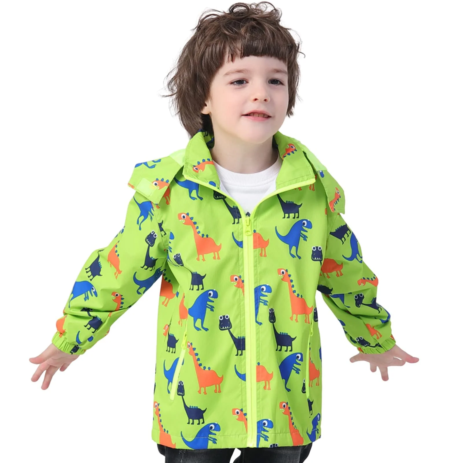 Дитяча дощова куртка HZXVic з капюшоном для вулиці, водонепроникна, фото №3