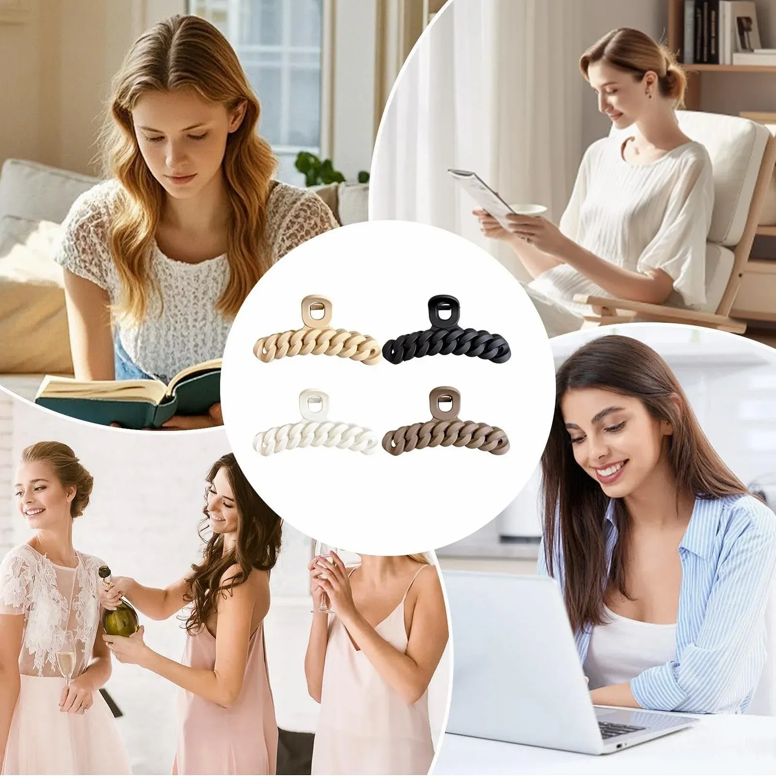 Заколки для волос Twisted Hair Claw для девочек, нескользящие. Портативные заколки для девочек, многоцелевые украшения для свиданий, повседневной жизни, работы, фото №4 Заколки для волос Twisted Hair Claw для девочек, нескользящие. Портативные заколки для девочек, многоцелевые украшения для свиданий, повседневной жизни, работы, фото №4