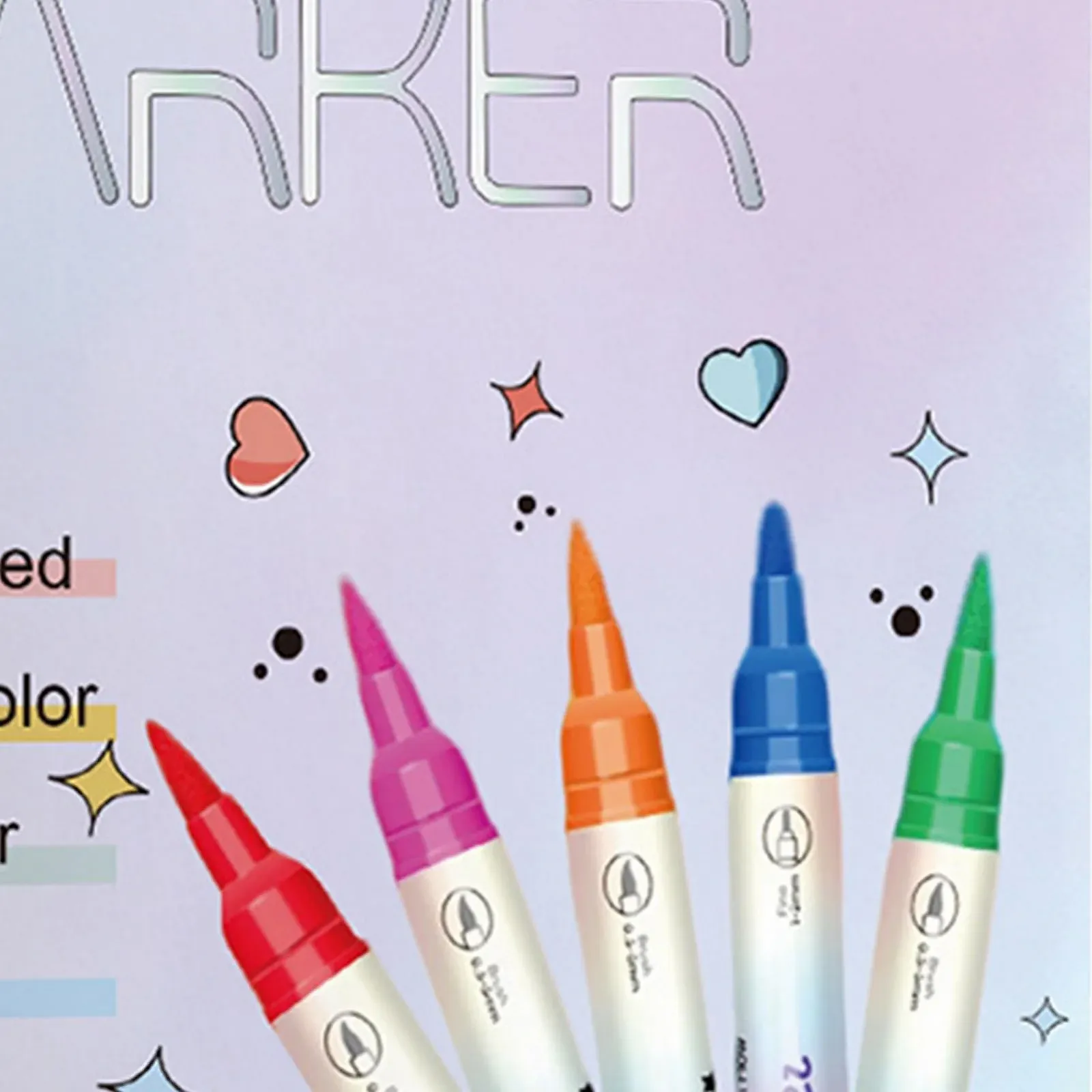 Маркери для нігтів Nail Marker 12 кольорів Водна основа Двосторонні Швидкосохлі, фото №8