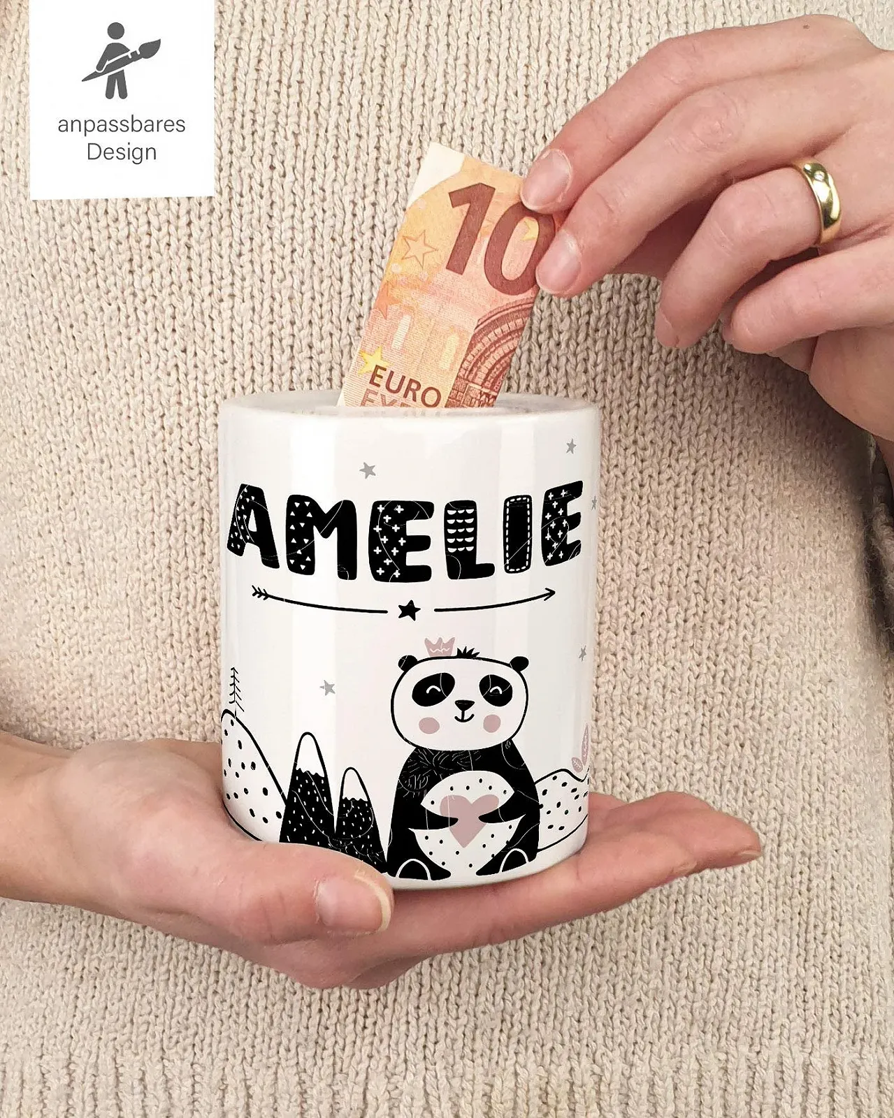 Скарбничка керамічна Панда Skandi Style, фото №3