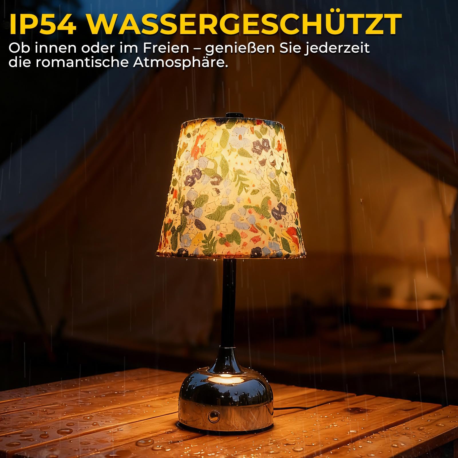 Настільна лампа Lustaled бездротова акумуляторна сенсорна IP54 срібляста, фото №5