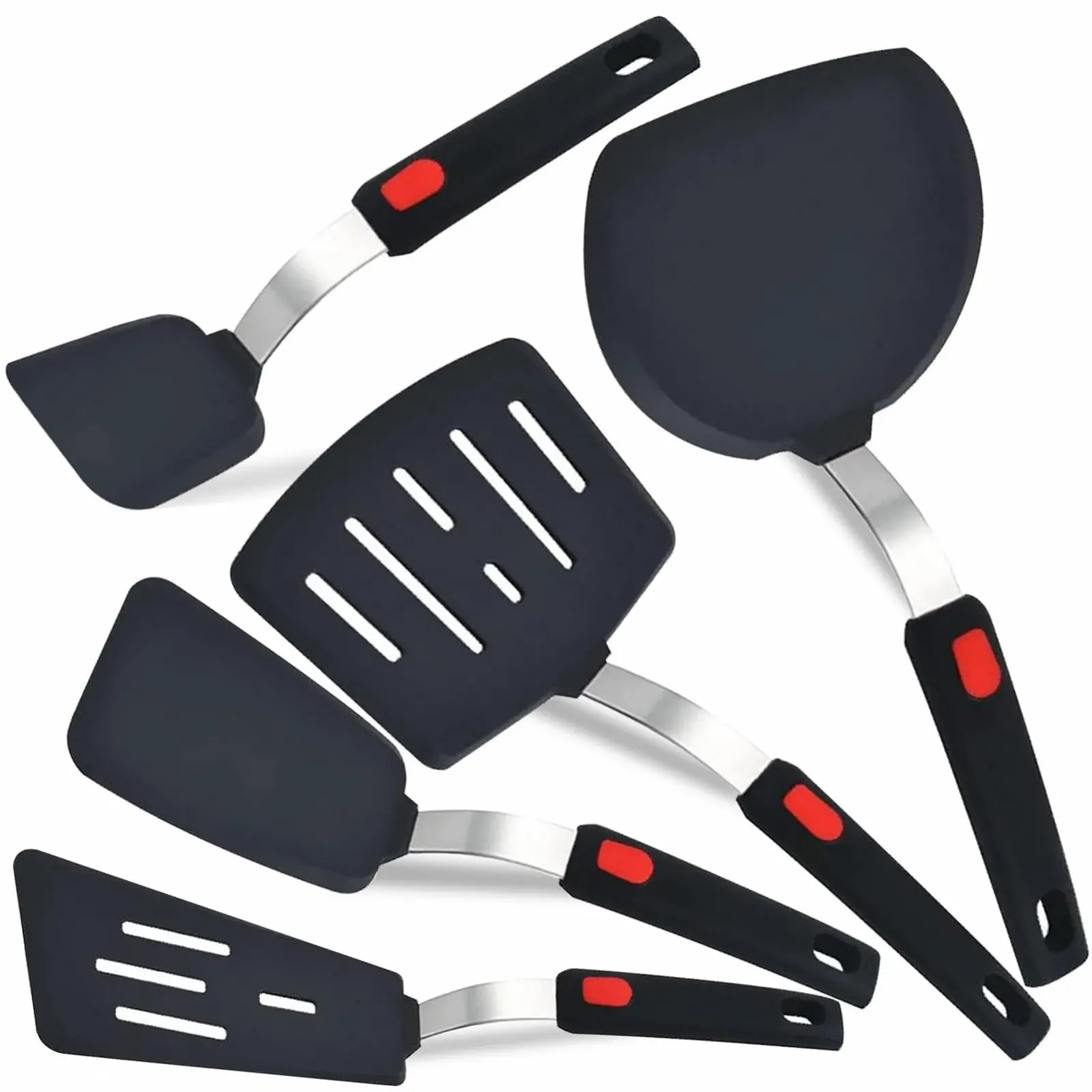 Набор лопаток Silicone Pack of 5 Heat Resistant 500°F BPA Free, фото №1