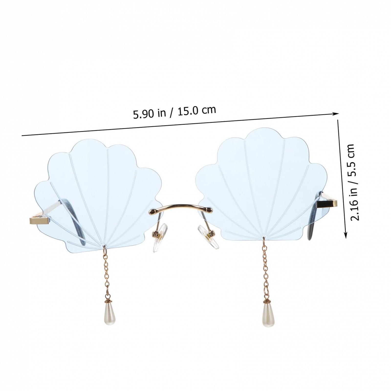 Сонцезахисні окуляри з мушлями (3 шт. в упаковці) PACKOVE, блакитні, фото №4