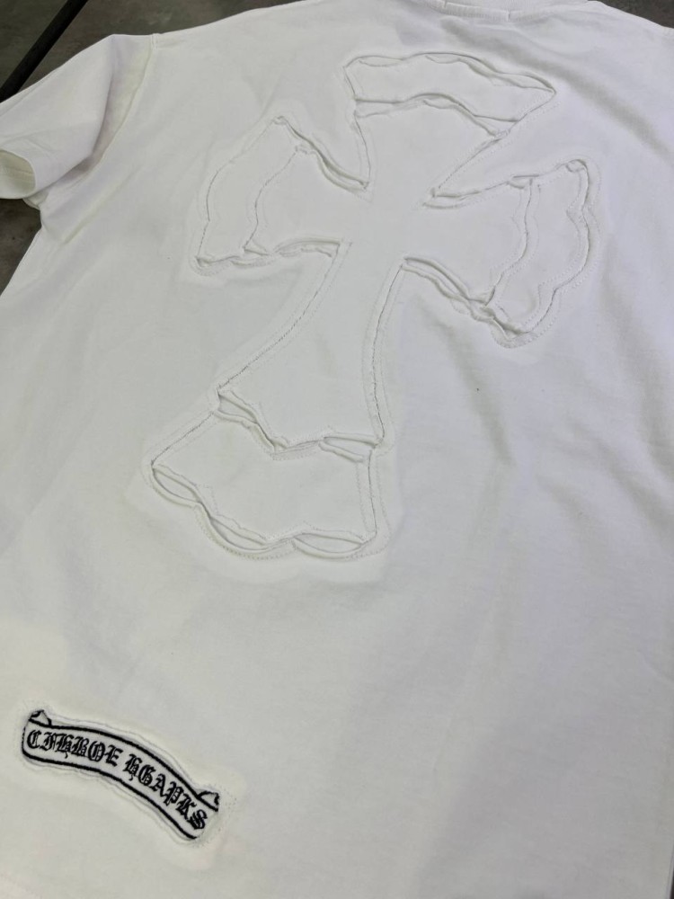 Футболка Chrome Hearts біла з вишивкою на боці f669, фото №7