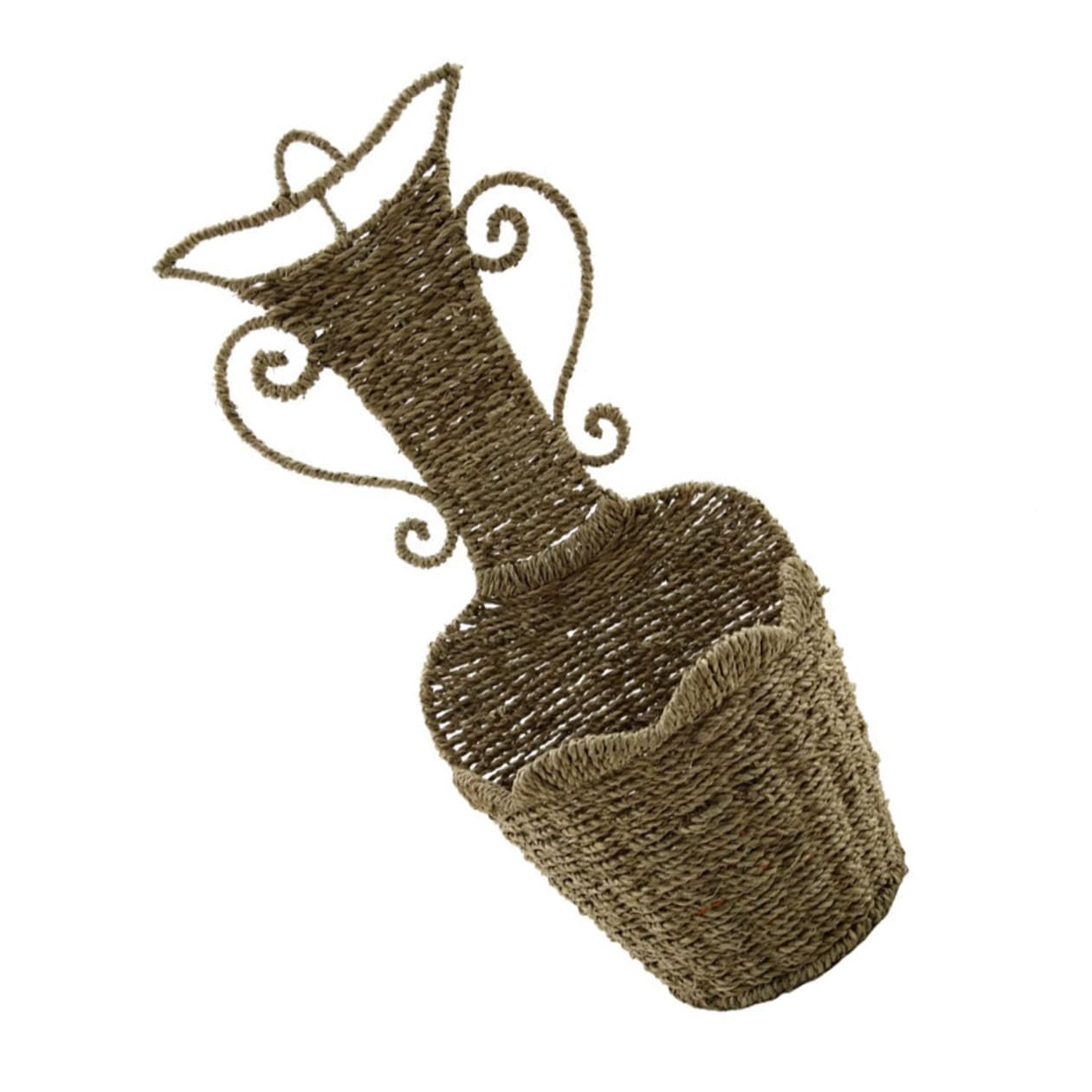 Підвісний плетений кошик HEMOTON солом'яний з гачком рустикальний для зберігання квітів, фото №6