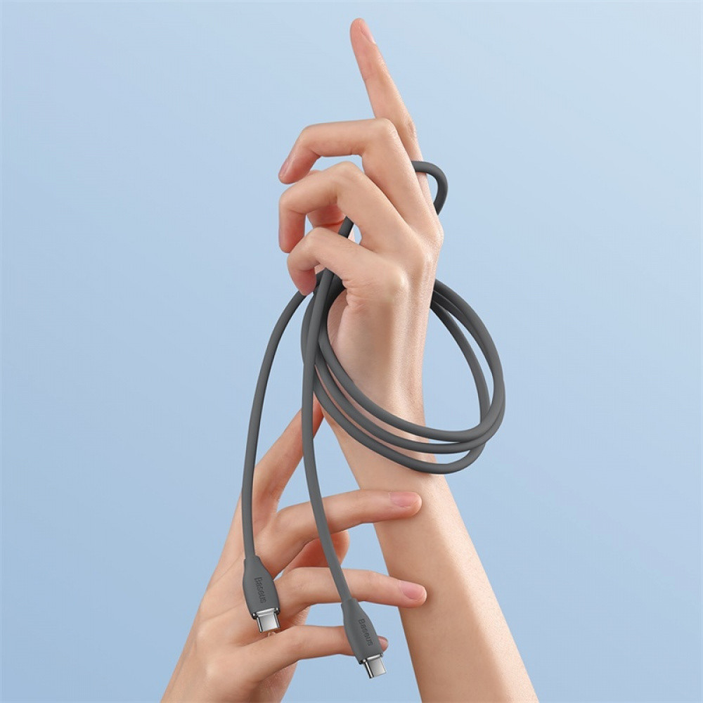 Кабель Baseus Jelly Liquid Silica Gel Type-C to 100W (1.2m) Black, фото №6