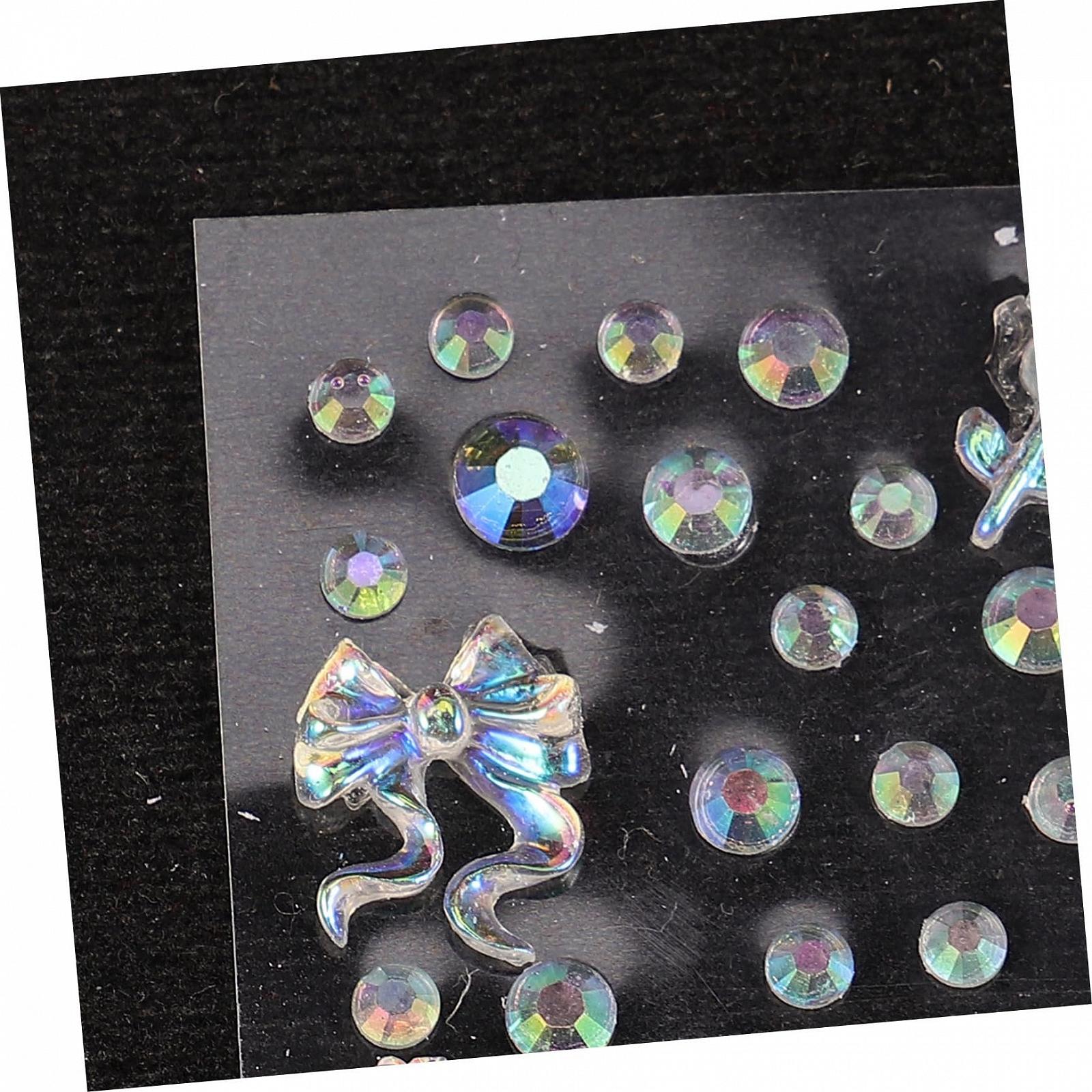 Наклейки со стразами 4 листа, подвески для ногтей, набор страз для ногтей Gemuse, пластиковые стразы, фото №6