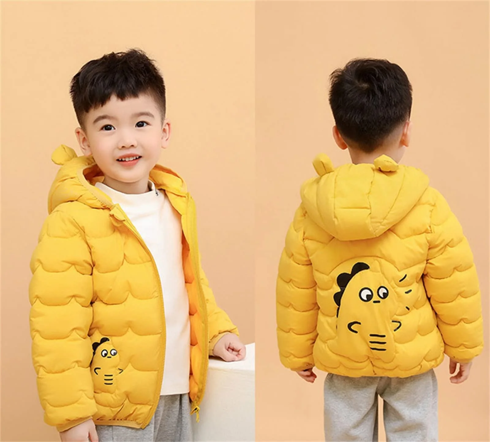 Дитяча зимова куртка Пуховик Щільна бавовняна куртка, фото №4