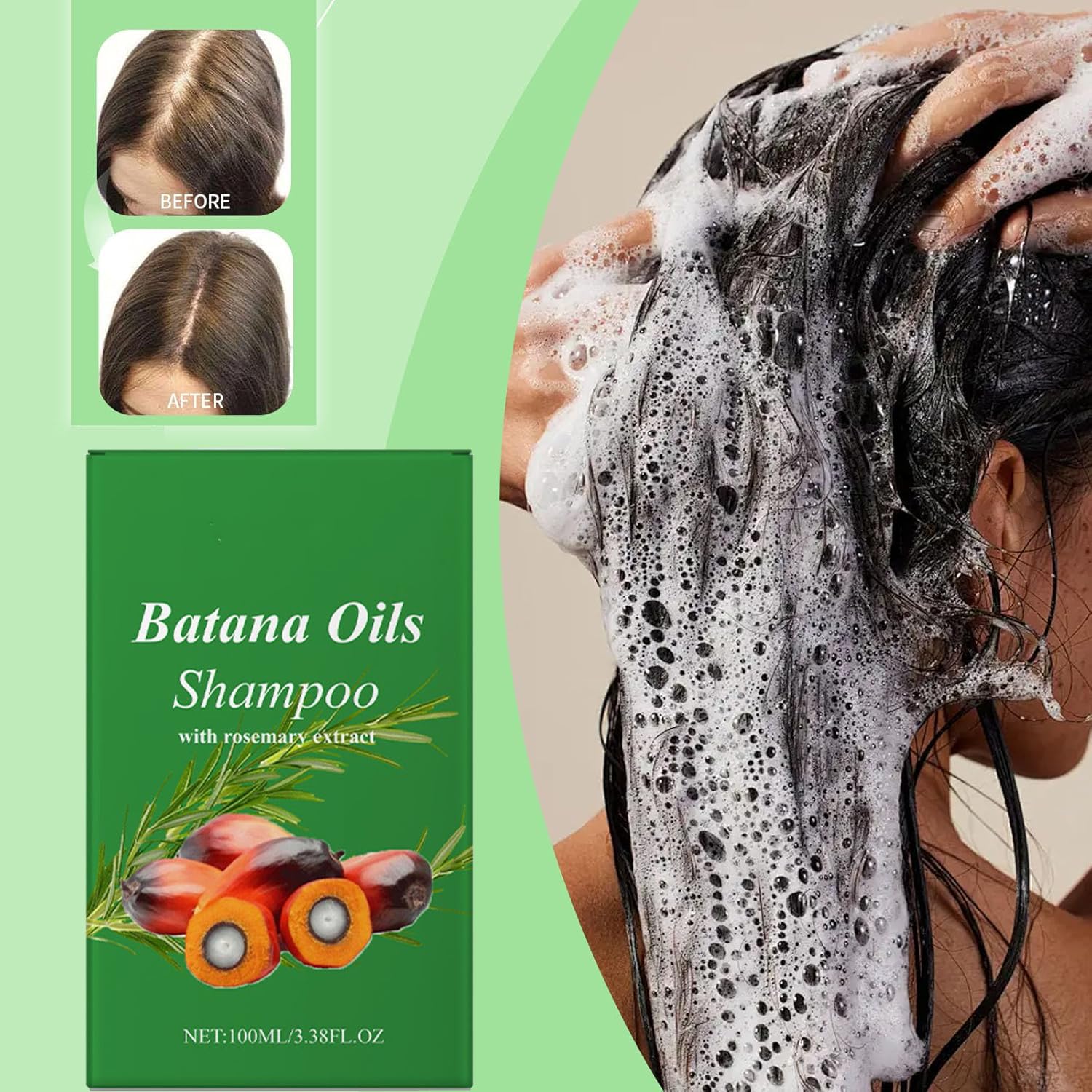 Шампунь Batana Rosemary Oil Extract 100 мл для чоловіків і жінок м'який і пухнастий, фото №2