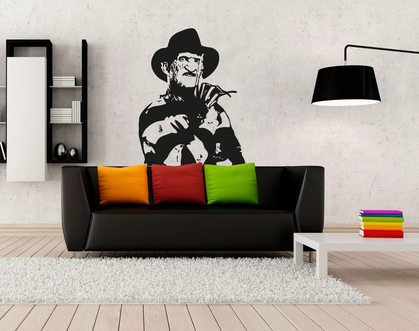 Наклейка на стену Freddy Krueger #208A 60 x 84 см RAL9005 Черная, фото №3