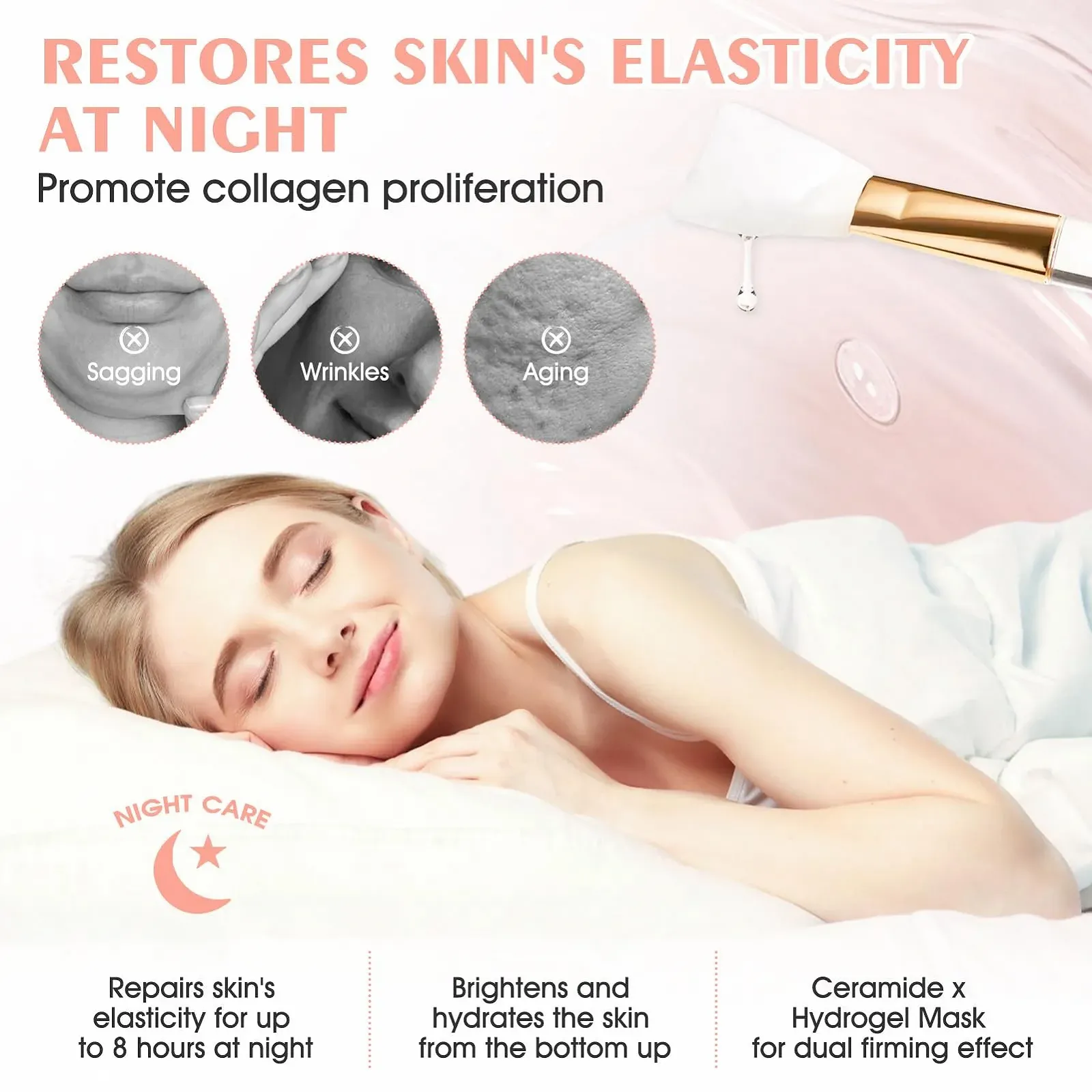 Ночная Маска с Коллагеном Shinyface для Сияющей Кожи, Маска для лица с коллагеном, Ночная маска с коллагеном, Маска для лица с гидролизованным коллагеном для сияющей кожи, фото №6