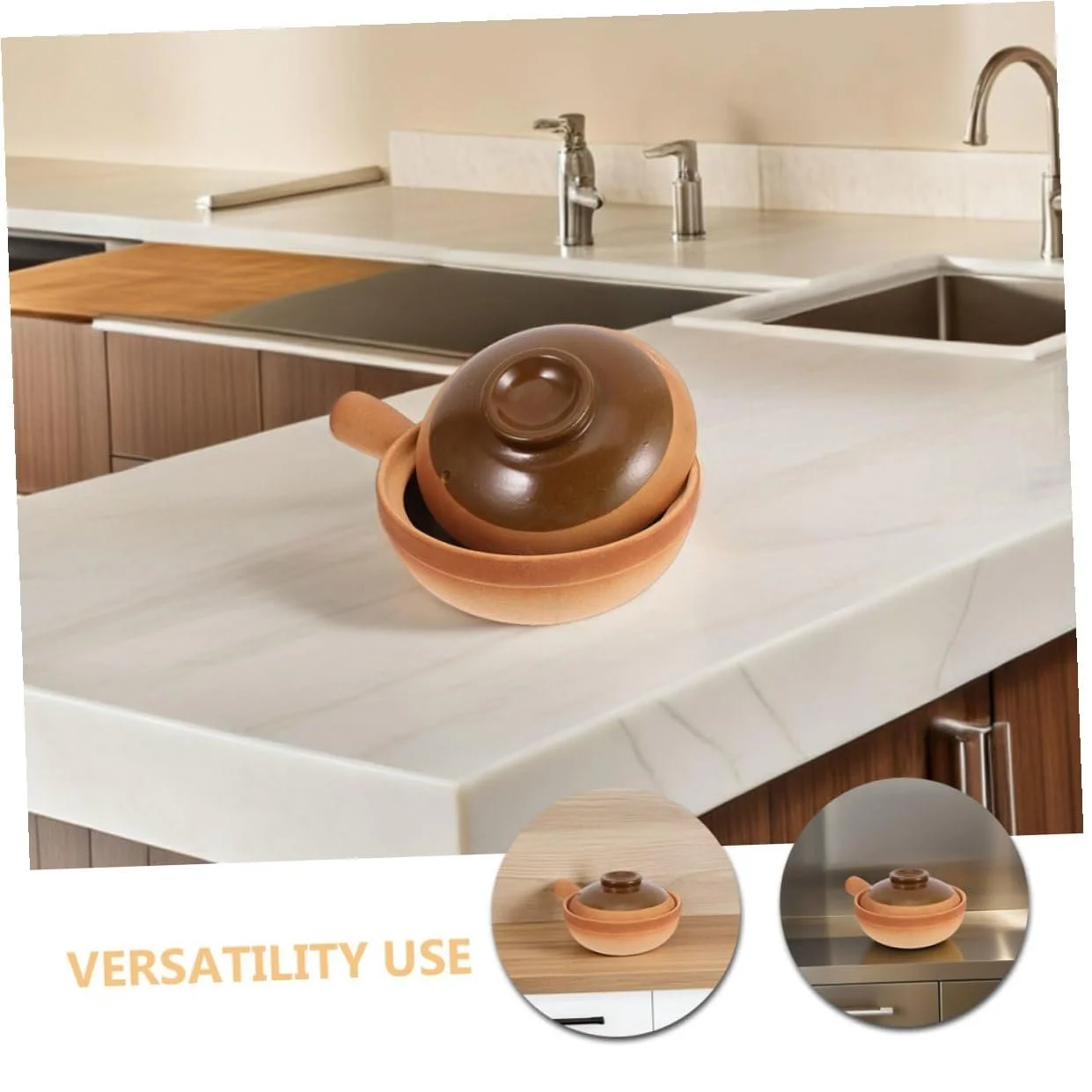 Ківш для запікання Veemoon Ceramic з кришкою Мала Heat Resistant, фото №3