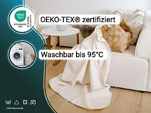 Покривало ZOLLNER М'яка 160 x 200 см Сировинний Білий synthetic.ua - Фото 1