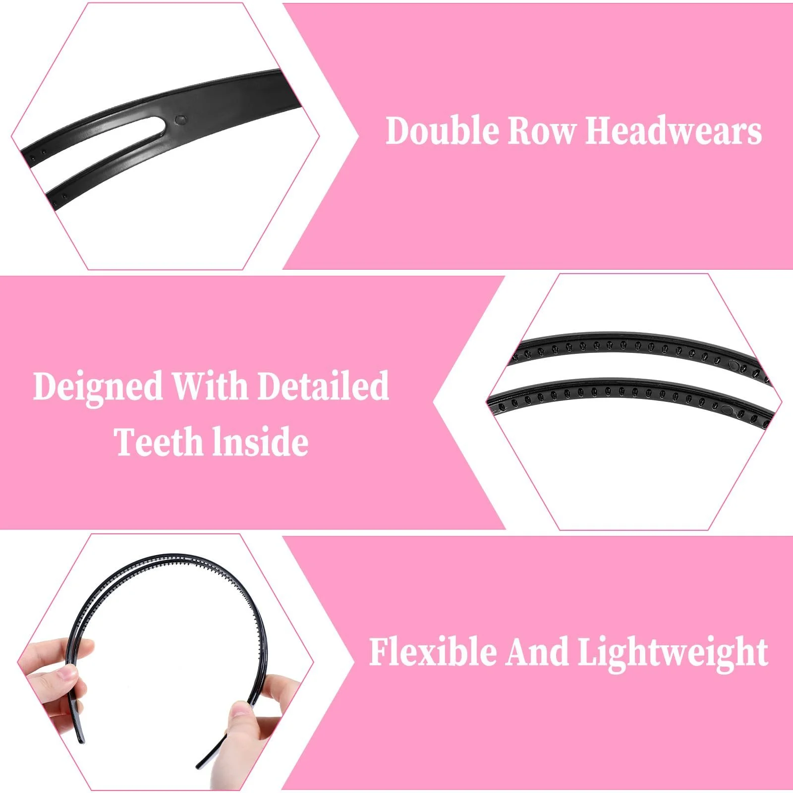 Обруч TIESOME Пластиковий Подвійний Чорний + Коричневий, фото №3 Обруч TIESOME Пластиковий Подвійний Чорний + Коричневий, фото №3