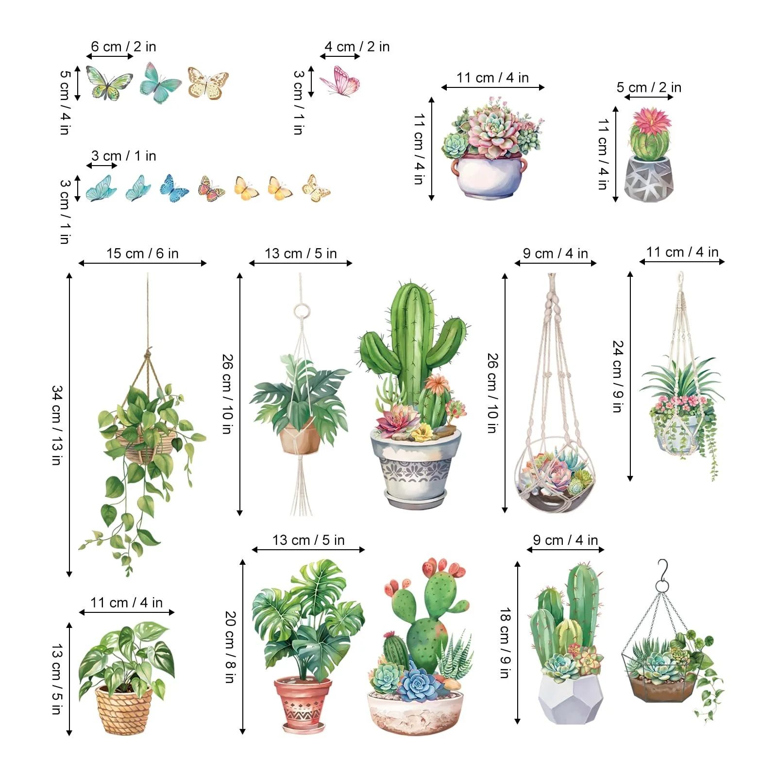 Наклейка на стіну Green Nature Cactus and Succulents Зелена, фото №5 Наклейка на стіну Green Nature Cactus and Succulents Зелена, фото №5
