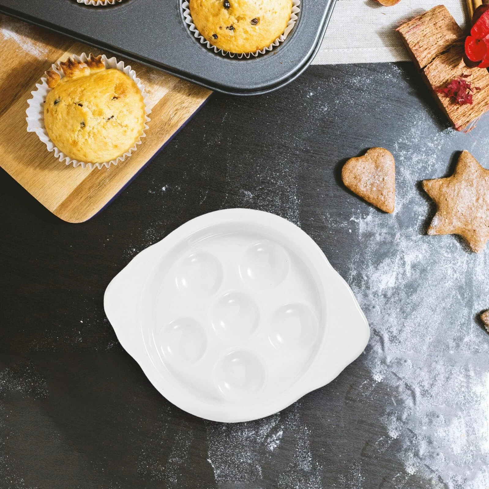 Набор форм для запекания улиток BESPORTBLE 2 шт. керамические с ручками, фото №6