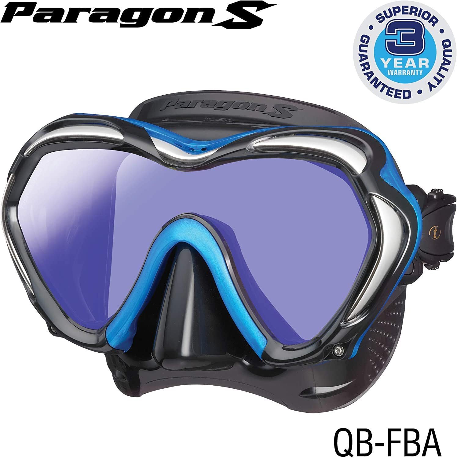 Маска для дайвінгу TUSA Paragon S Однолінзова UV-фільтр Professional (M1007S) Чорний, фото №8