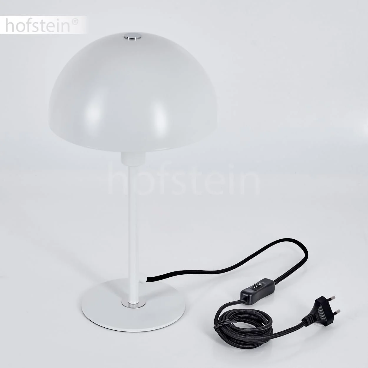 Настільна лампа Tati сучасна металева ретро/вінтаж 20 см висота 35 см вимикач на кабелі 1 x E14 біла, фото №6