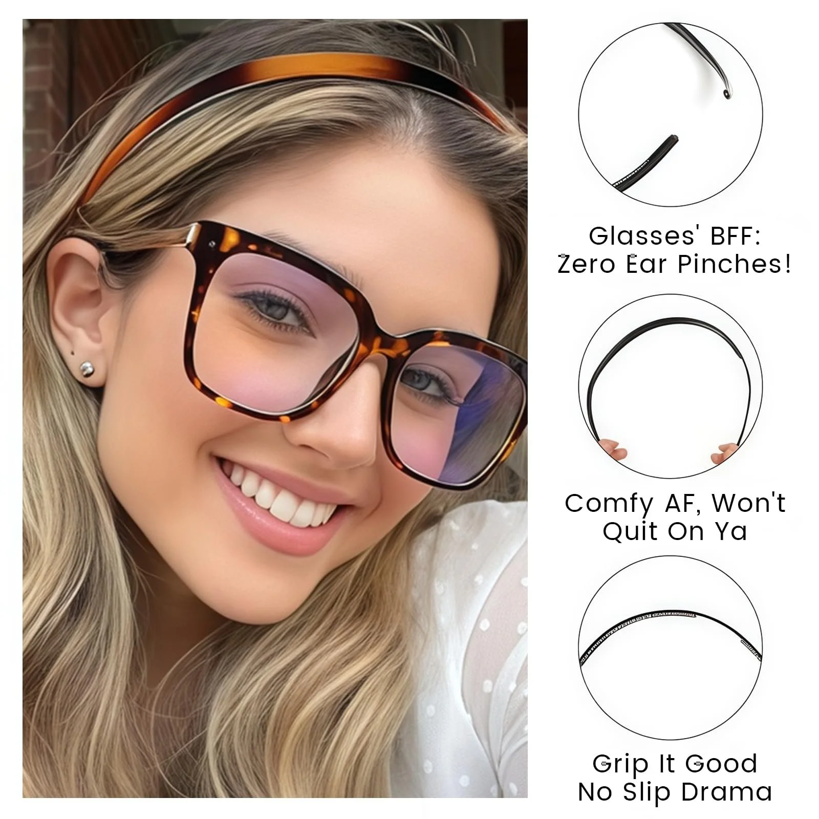 Гнучкі обручі для волосся для тих, хто носить окуляри, фото №2 Гнучкі обручі для волосся для тих, хто носить окуляри, фото №2