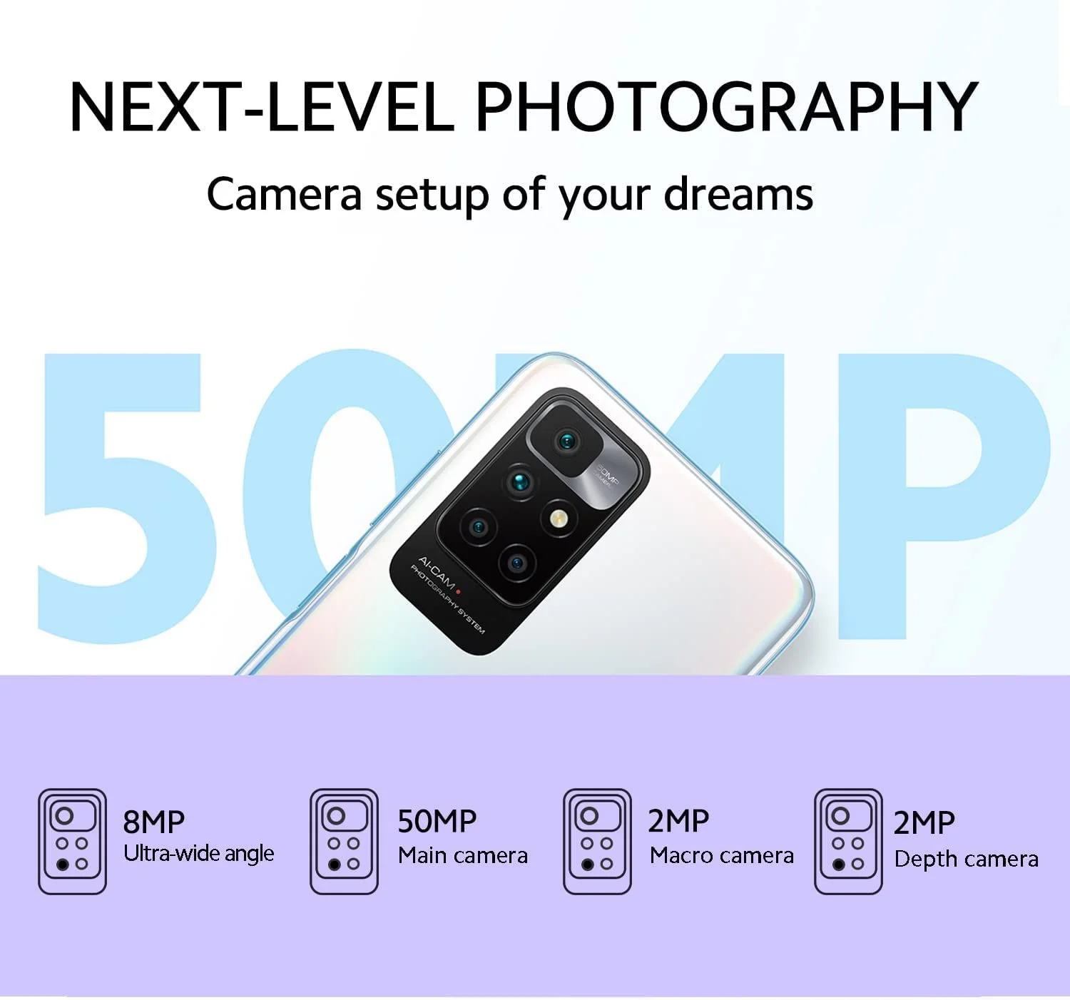 Смартфон Redmi 10 2022 4GB RAM 128GB ROM Sea Blue, фото №2 Смартфон Redmi 10 2022 4GB RAM 128GB ROM Sea Blue, фото №2