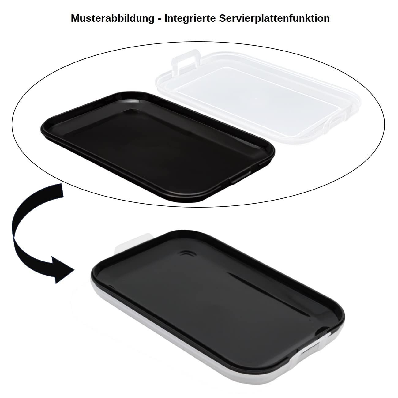Контейнери для зберігання їжі Set of 2 Stackable Black, фото №2