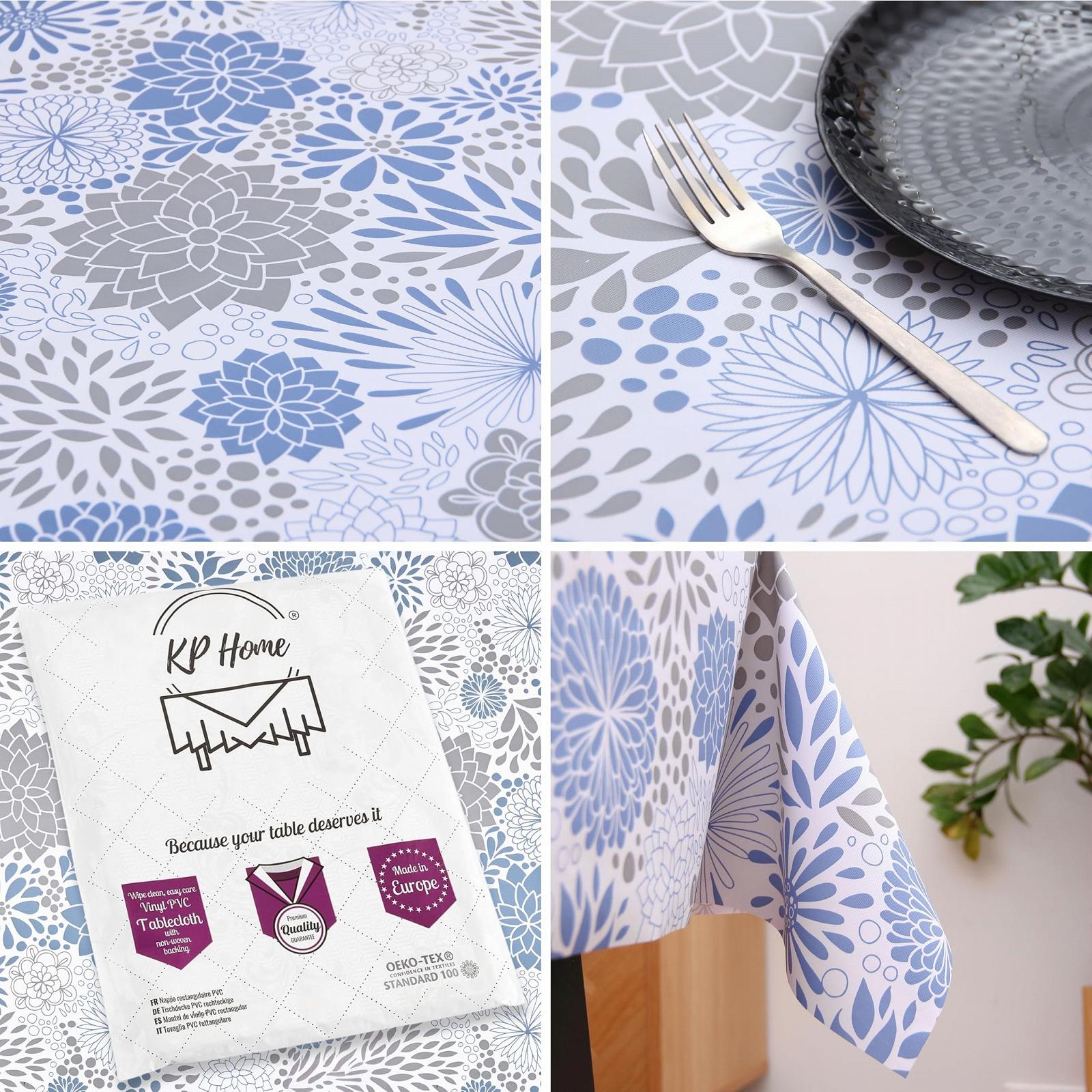 Скатертина KP HOME Floral Harmony ПВХ Прямокутна 200 x 140 см Біла з квітами, фото №9