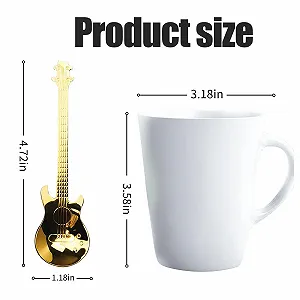 Набор из 7 кофейных ложек, набор гитарных ложек, кофейные ложки из цветной нержавеющей стали, можно мыть в посудомоечной машине, хорошо отполированы, для кофе со льдом, молока для домохозяйств, ресторанов, отелей (12 см,) synthetic.ua - Фото 1