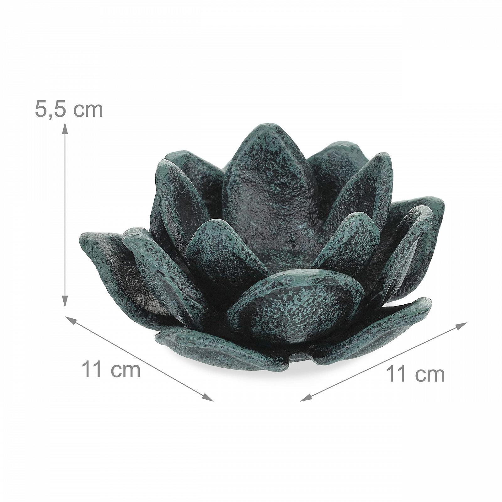 Подсвечник Relaxdays Lotus Blossom Набор 2 шт. 5,5 x 11 см Зеленый, фото №4