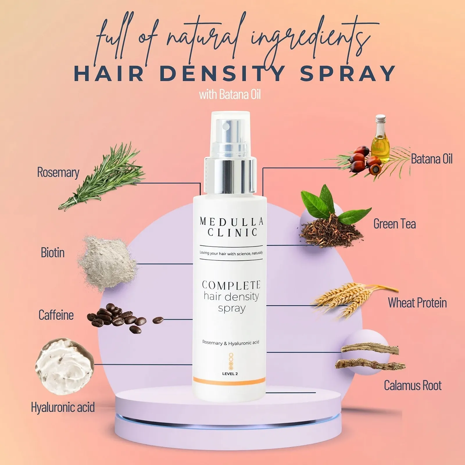 Спрей для росту волосся Medulla Clinic з олією Батани, розмарином, біотином і кофеїном, фото №4 Спрей для росту волосся Medulla Clinic з олією Батани, розмарином, біотином і кофеїном, фото №4