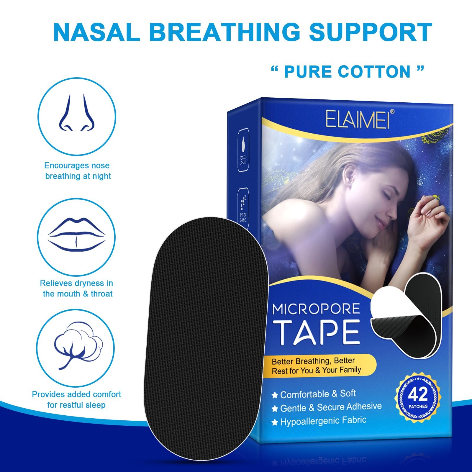 Пластыри для рта против храпа 42 шт., фото №5