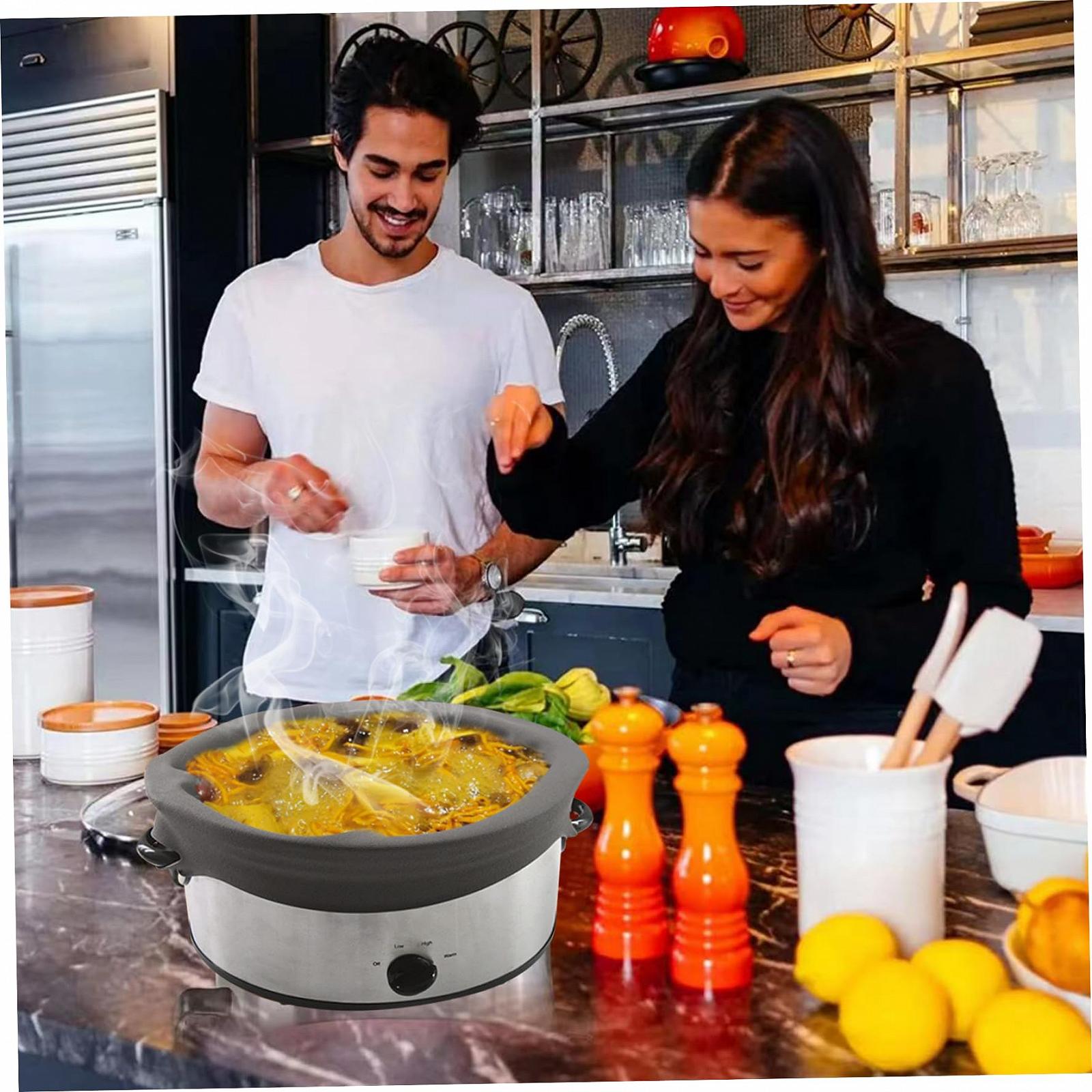 Sloch Cooker Silicone Розділювач повільноварки Багаторазова втулка 6 7 8 л Герметична Овальна Кругла Розділювач для повільноварки Упаковка з 2, фото №3 Sloch Cooker Silicone Розділювач повільноварки Багаторазова втулка 6 7 8 л Герметична Овальна Кругла Розділювач для повільноварки Упаковка з 2, фото №3