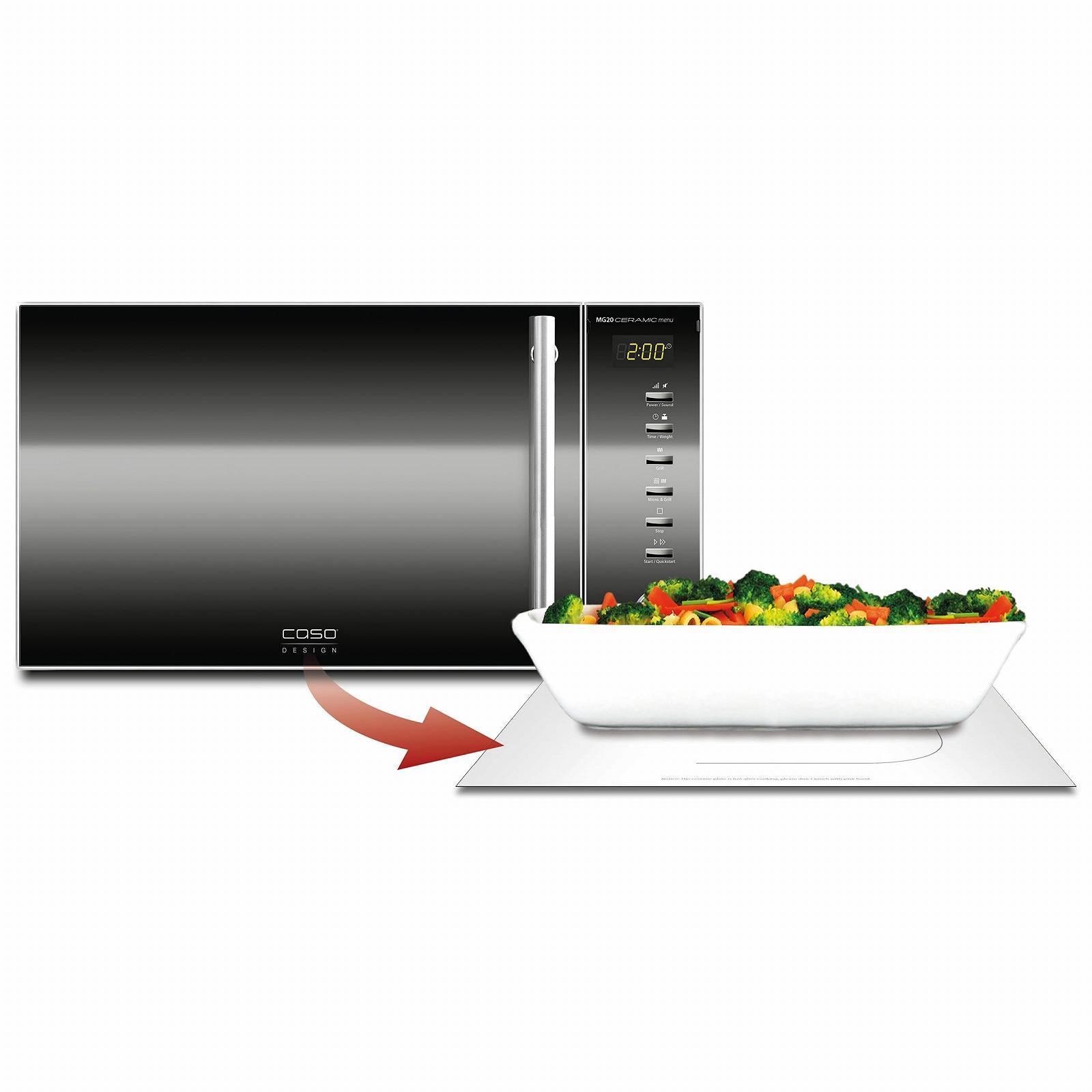 Мікрохвильова піч Caso MG Ceramic Menu 2in1 20 л 800 Вт / 1000 Вт, фото №4 Мікрохвильова піч Caso MG Ceramic Menu 2in1 20 л 800 Вт / 1000 Вт, фото №4