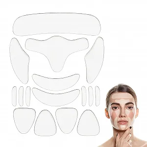 Силіконові пластирі від зморшок - Анти-зморшкові пластирі для обличчя та декольте (16 штук в упаковці) - Фото 1