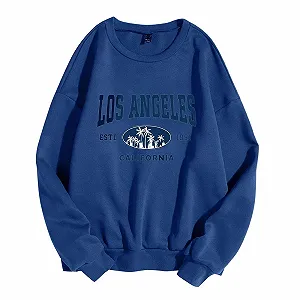 Женский свитшот Los Angeles California Милый, спортивная графика, круглый вырез, свитшот, худи с буквами, повседневный, винтажный стиль колледжа, эстетичный мультяшный Y2K - Фото 1