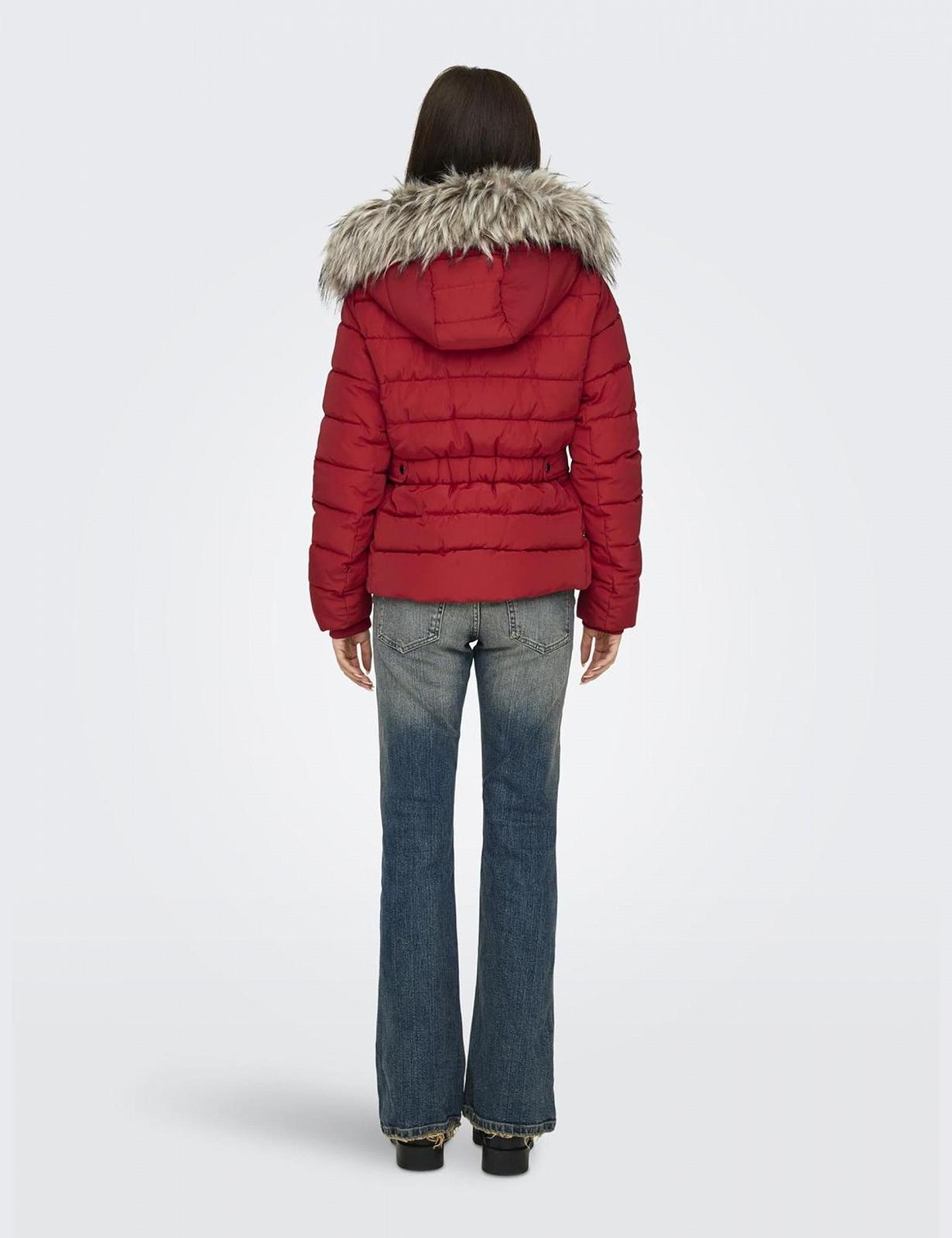 Куртка с капюшоном с мехом женская ONLY Onlnewcamilla Puffer Jacket CC OTW, фото №4