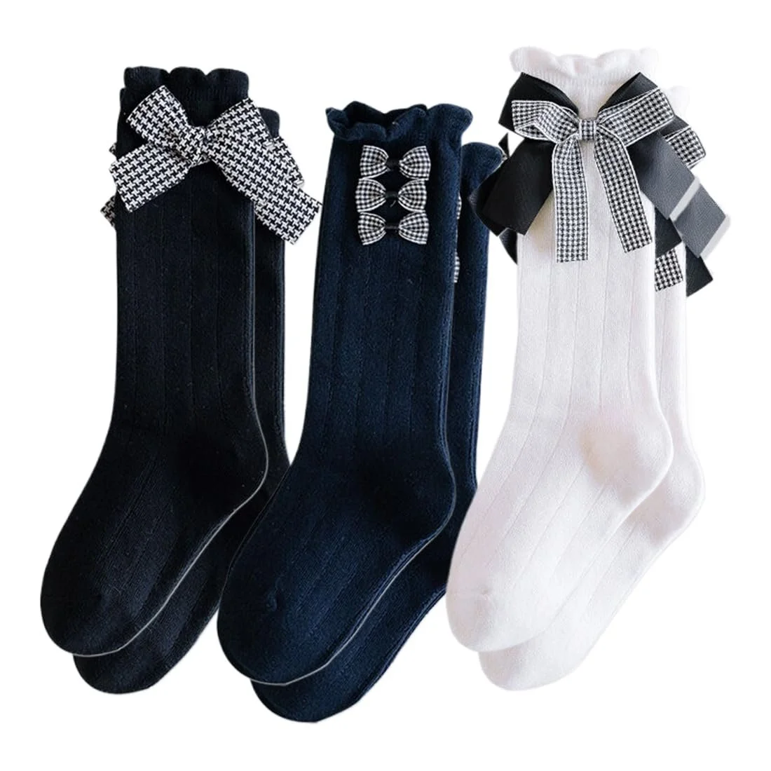 Гольфы 3 пары Cotton с бантами для девочек EU 36-39, фото №1
