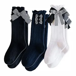 Гольфы 3 пары Cotton с бантами для девочек EU 36-39 - Фото 1