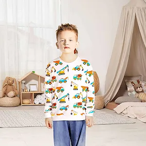 Свитшот JinBei для мальчиков, пуловер спортивный детский, хлопковый джемпер, свитер с длинными рукавами, повседневный мультяшный принт животных, уличный стиль, школьные топы, возраст 2-7 лет, размер 92-122 synthetic.ua - Фото 1