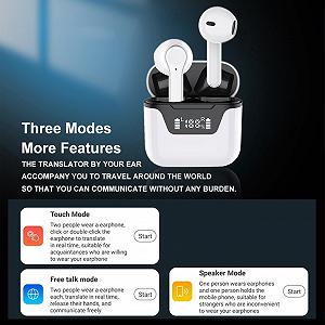 Навушники-перекладачі Cyrank, Bluetooth, підтримка перекладу 144 мовами synthetic.ua - Фото 1