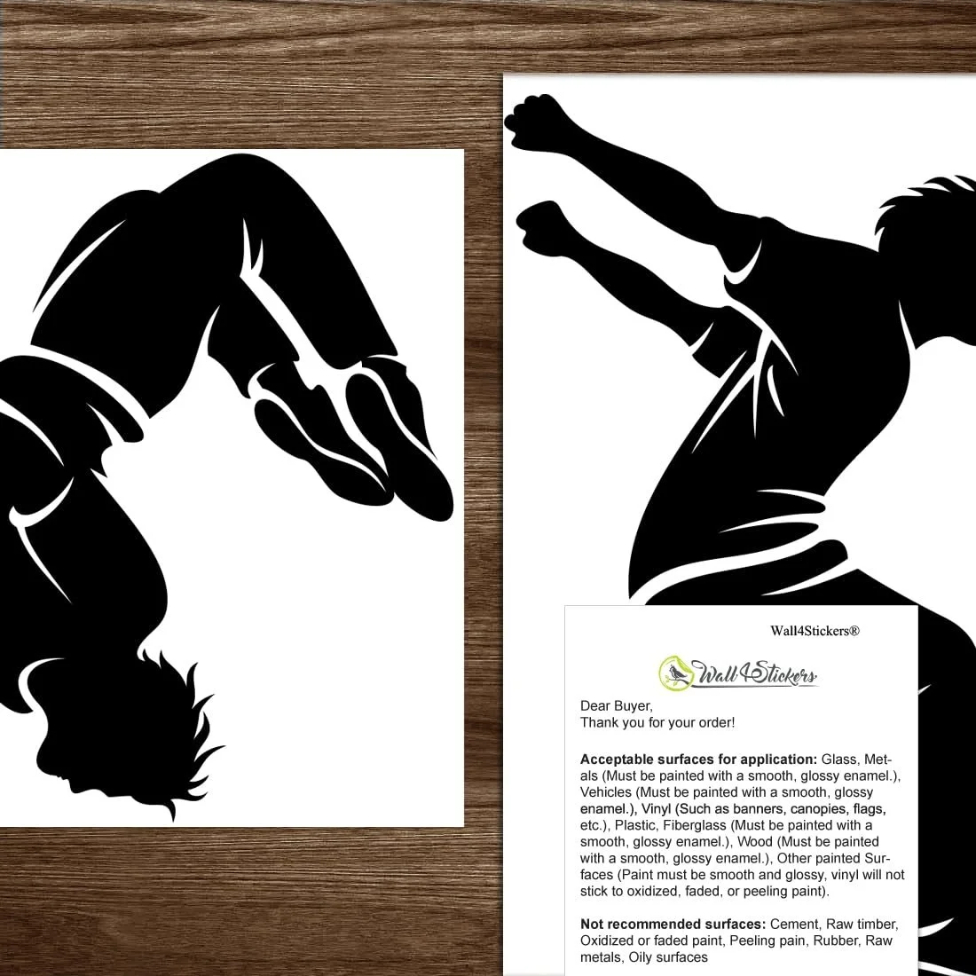 Наклейка на стіну Паркур Вінілова 150 x 150 мм, фото №6