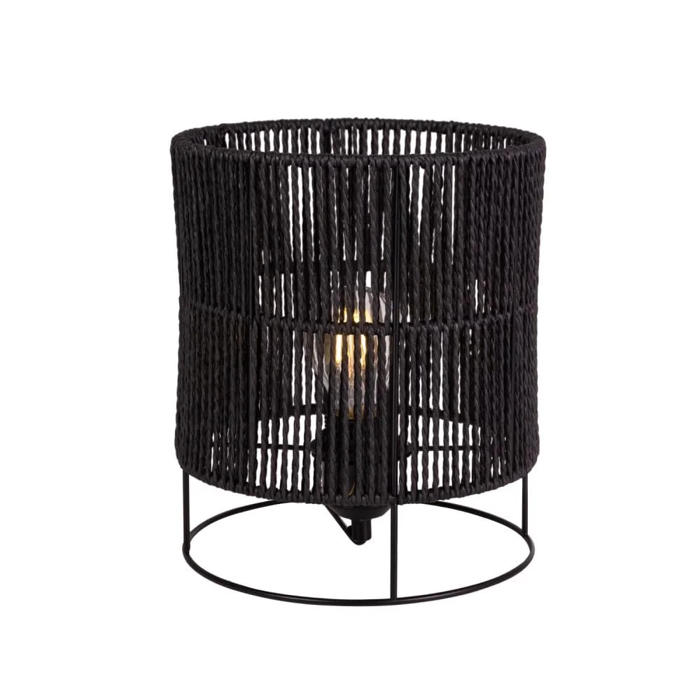 Настільна лампа GREENICE Bayamo сталева чорна E27 IP27, фото №6