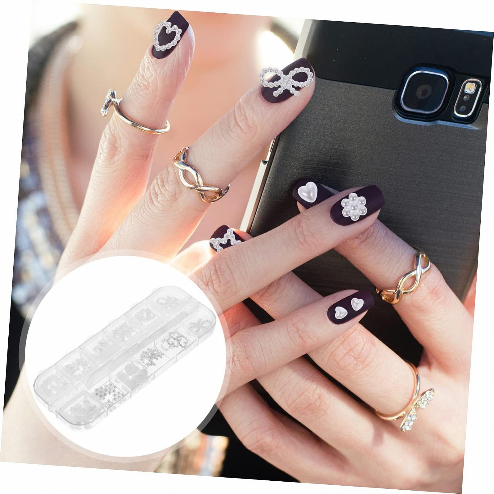 Перлини для нігтів Housoutil Стереоскопічні, аксесуари для саморобного манікюру на пальцях, легко наносити, довговічні, фото №3