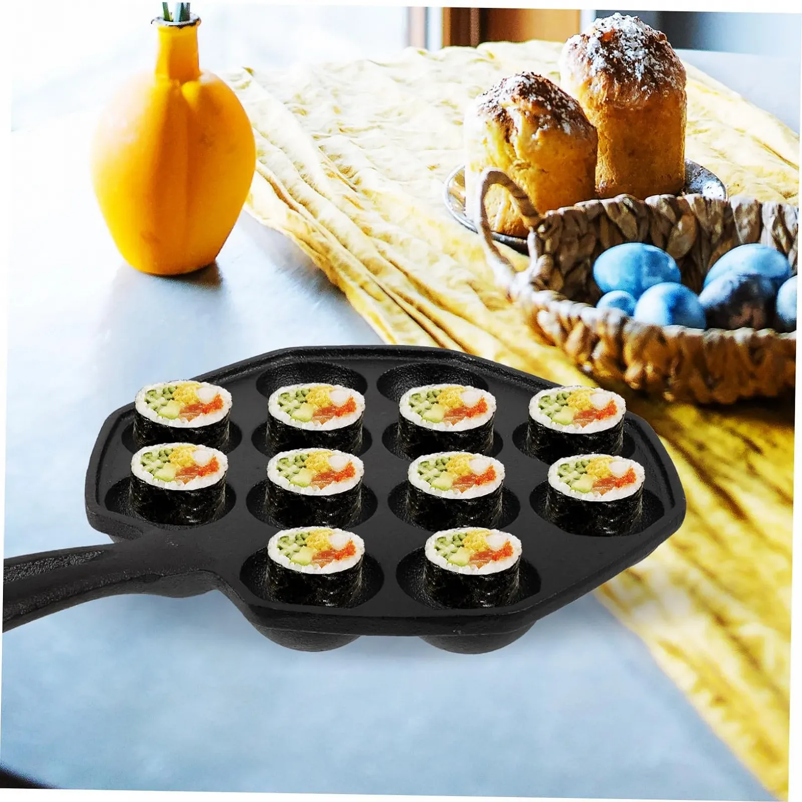 Форма для запекания улиток Toyvian чугунная с перчаткой, кисточкой и вилками термостойкая, фото №7