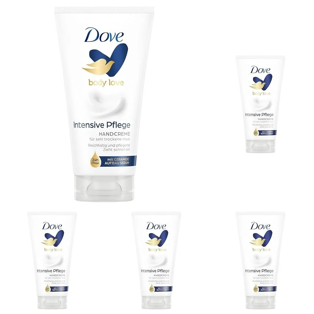 Крем для рук Dove Intensive з Care Duo (інтенсивне зволоження та глибокий догляд) спеціально для дуже сухої шкіри рук, 75 мл (5 шт. в упаковці), фото №1