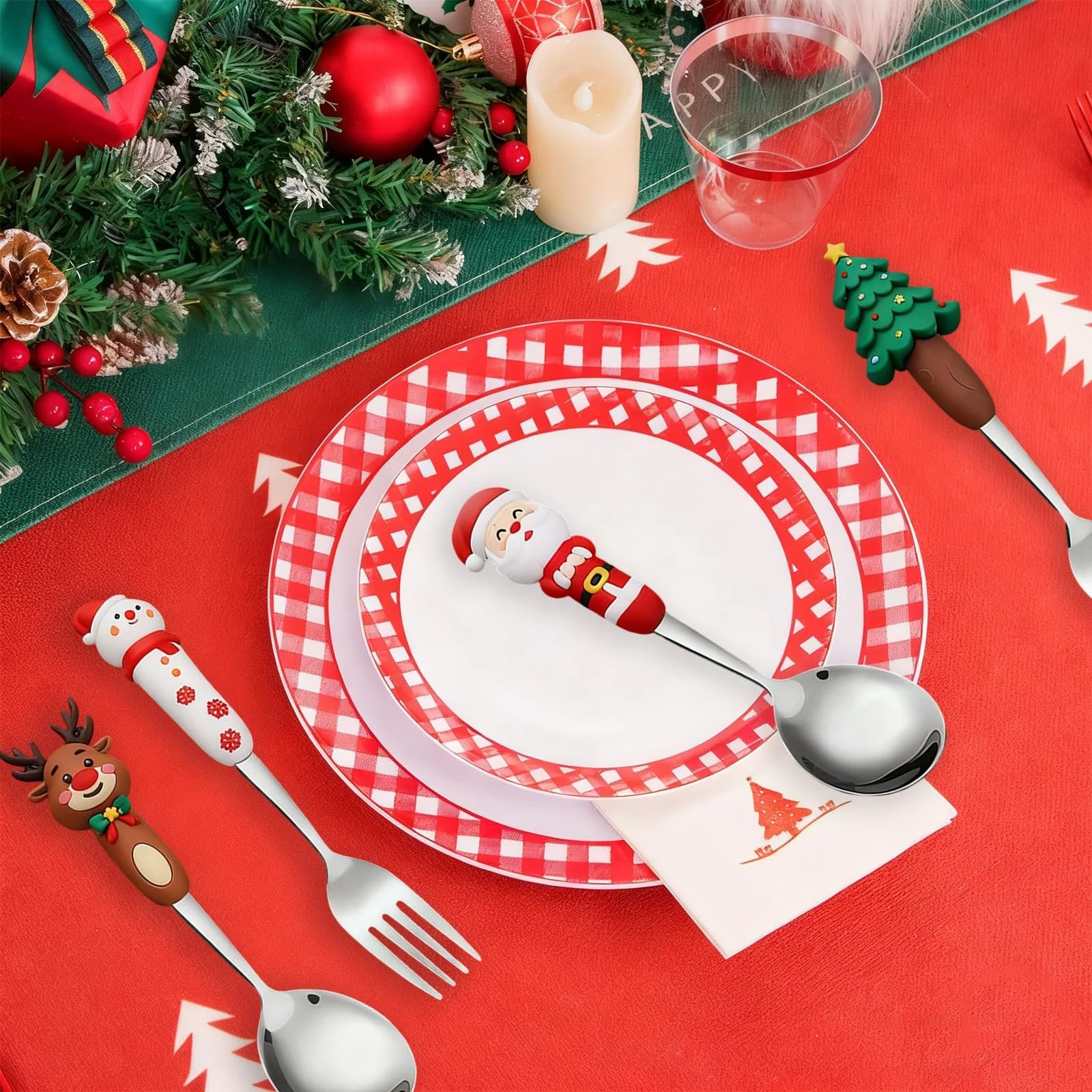 Набор рождественских кроватей из 4 штук из нержавеющей стали с 3d рождественскими мотивами., фото №5