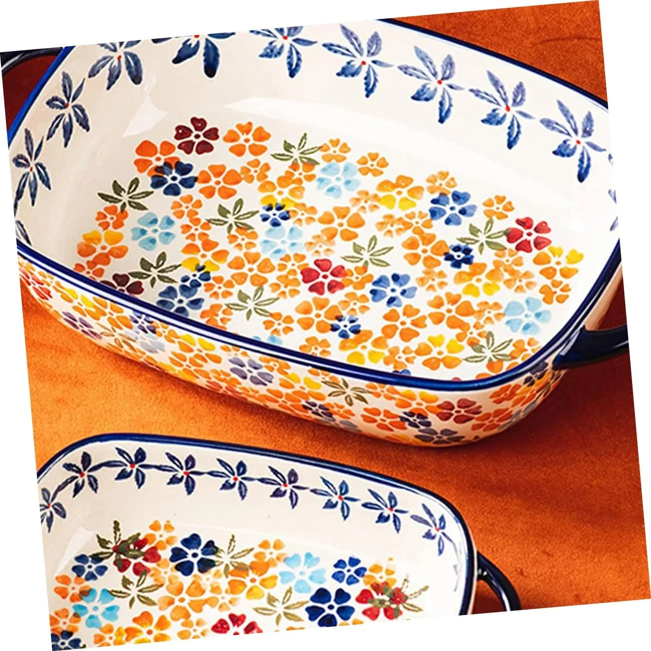 Форма для выпечки BESTYASH керамическая прямоугольная с двойными ручками легкая, фото №4 Форма для выпечки BESTYASH керамическая прямоугольная с двойными ручками легкая, фото №4