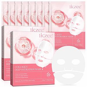 Маска для лица коллагеновая органическая Korean Organic Collagen Mask, антивозрастная, лифтинг, ночная, увлажняющая, 8 шт - Фото 1