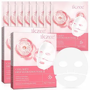 Маска для лица коллагеновая органическая Korean Organic Collagen Mask, антивозрастная, лифтинг, ночная, увлажняющая, 8 шт - Фото 1